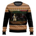 Arthur vs Black Knight Pixel Monty Python Christmas Sweater