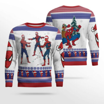 Meme Spiderman Santa Hat Ugly Christmas Sweater