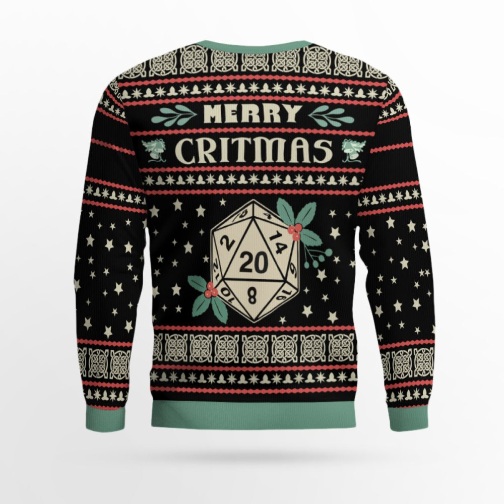 Merry Critmas Dungeons & Dragons Ugly Sweater 2 Merry Critmas Dungeons & Dragons Ugly Sweater