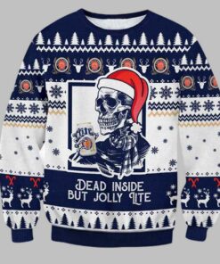 Miller Lite Dead Inside Ugly Christmas Sweater