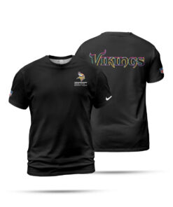 Minnesota Vikings Black 2025 Crucial Catch Sideline Standard Issue T-Shirt