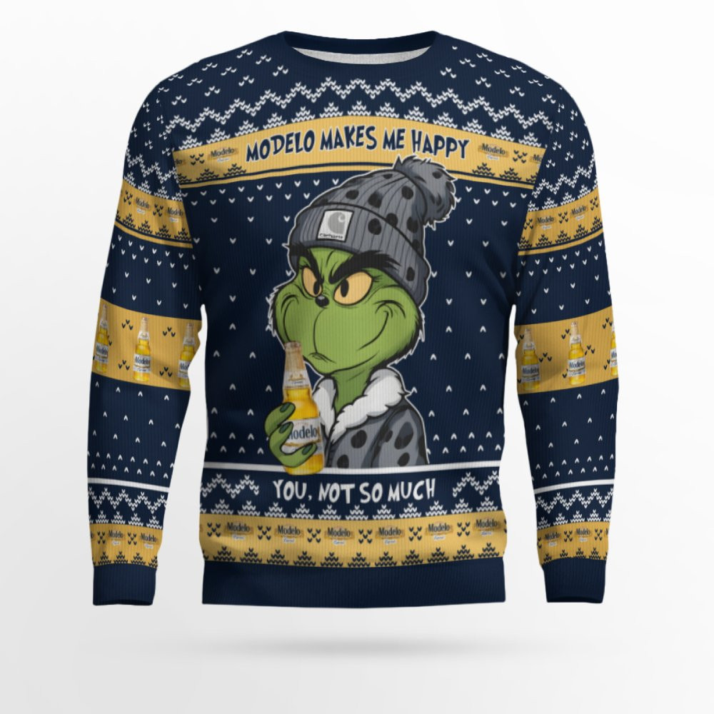 Modelo Makes Me Happy Ugly Sweater 1 Modelo Makes Me Happy Ugly Sweater