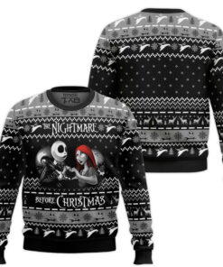Nightmare Before Xmas Jack Sally Funny Couples Ugly Christmas Sweater 2 Nightmare Before Xmas Jack Sally Funny Couples Ugly Christmas Sweater