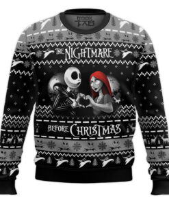 Nightmare Before Xmas Jack Sally Funny Couples Ugly Christmas Sweater