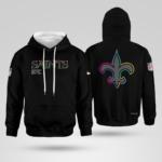 New Orleans Saints Black 2025 Crucial Catch Sideline Standard Issue Hoodie Mockup