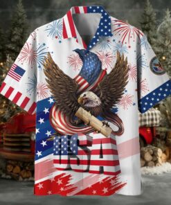 American Pride 4th Of July US Veteran Hawaii Shirt