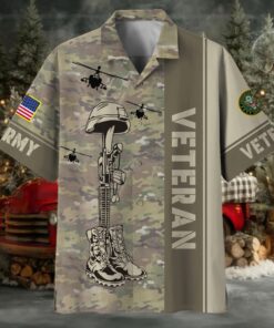 Camo Soldiers Multiservice US Veteran Hawaii Shirt