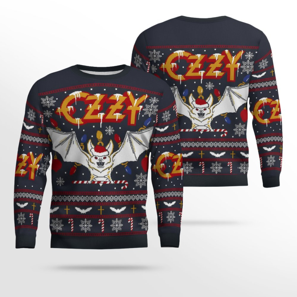 Ozzy Osbourne Multicolour Holiday Christmas Ugly Sweater
