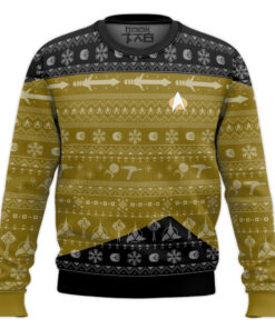 3D S.T The Next Generation 1987 Yellow Ugly Christmas Ugly Sweater