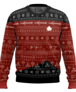 3D S.T The Next Generation 1987 Red Ugly Christmas Ugly Sweater