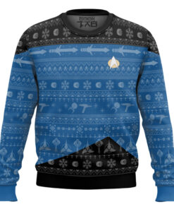 3D S.T The Next Generation 1987 Blue Ugly Christmas Ugly Sweater