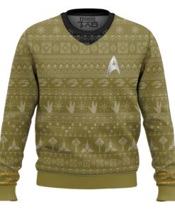 3D S.T The Original Series 1966 1969 Yellow Ugly Christmas Ugly Sweater