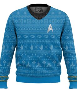 3D S.T The Original Series 1966 1969 Blue Ugly Christmas Ugly Sweater