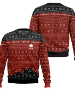 3D S.T The Next Generation 1987 Red Ugly Christmas Custom Name Ugly Sweater