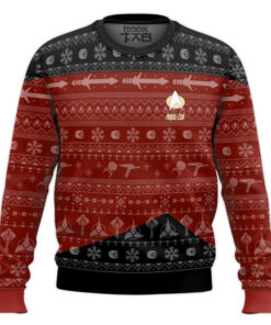 3D S.T The Next Generation 1987 Red Ugly Christmas Custom Name Ugly Sweater