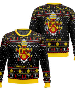 Pope Benedict XVI Coat Of Arms Christmas Sweater 2 Pope Benedict XVI Coat Of Arms Christmas Sweater