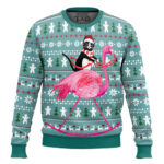 Ugly Christmas Cat And Flamingo Sweater Apparel
