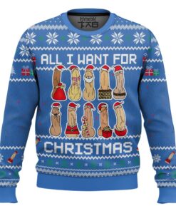 All I Want For Christmas Is You Blue Funny Ugly Christmas Sweater
