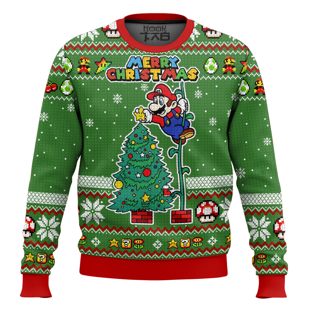 PLM1508SPM1DKD-mk1.jpg Super Mario Christmas Tree Ugly Sweater