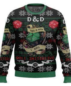 Roll Initiative Dungeons & Dragons Ugly Christmas Sweater