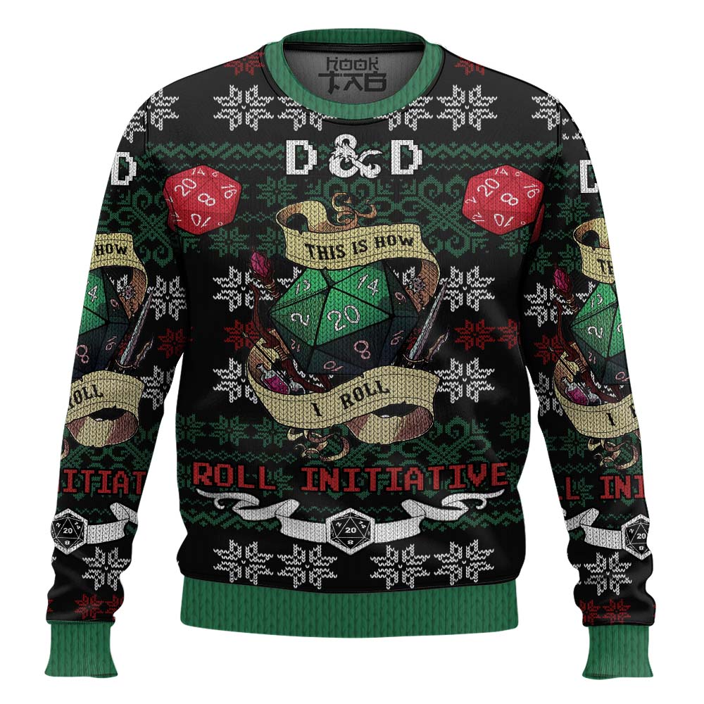 PML0908240019mk2.jpg Roll Initiative Dungeons & Dragons Ugly Christmas Sweater