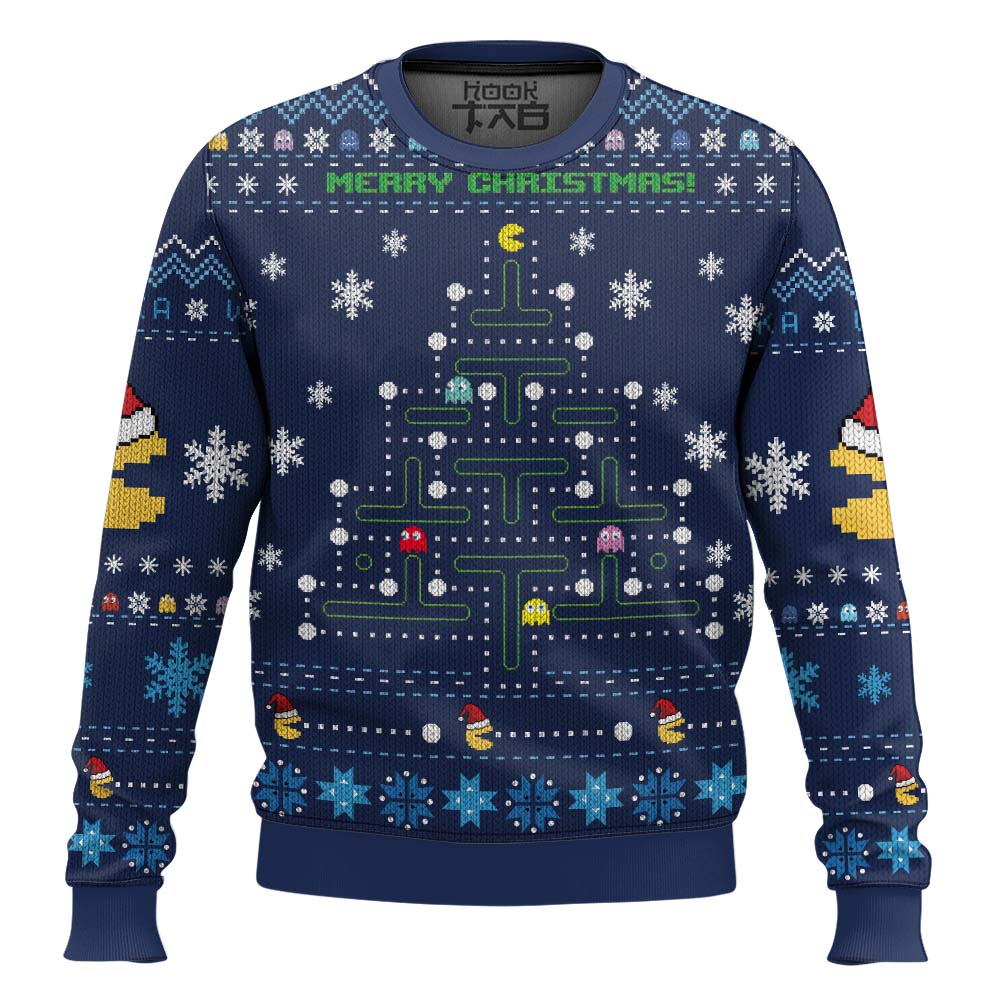 PML0908240050mk2.jpg Christmas Tree Pac-Man Christmas Sweater