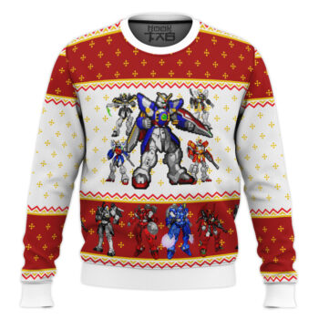 Gundam Wing Sprites Ugly Christmas Sweater