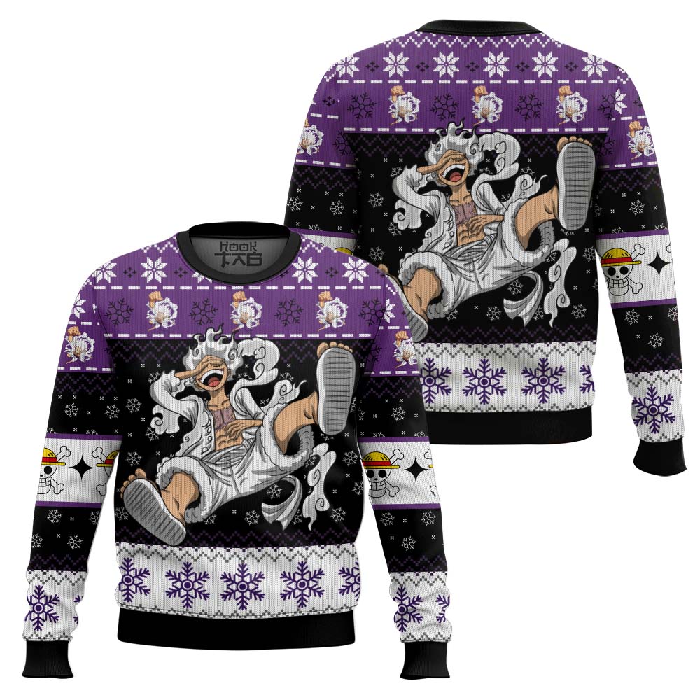PML0908240115mk1.jpg Luffy Gear 5 Sun God Nika OP Pirates Ugly Christmas Sweater