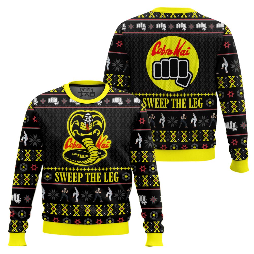 PML0908240139mk1.jpg Cobra Kai Sweep The Leg Karate Kid Ugly Christmas Sweater