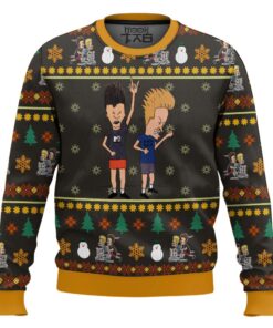 Beavis and Butthead Rock On Ugly Christmas Sweater