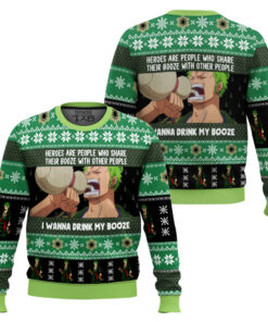 I Wanna Drink My Booze Zoro OP Pirates Ugly Christmas Sweater