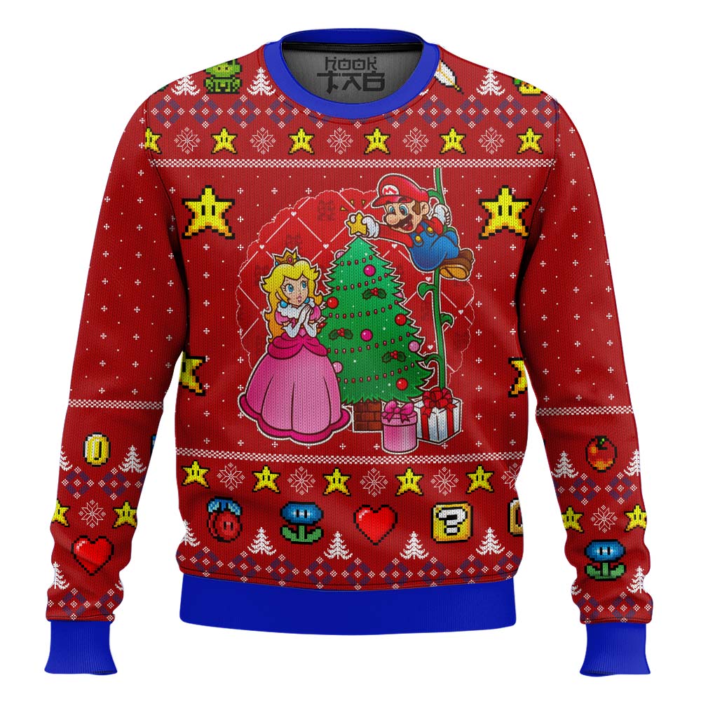 PML0908240303mk2.jpg Come and See the Christmas Tree Mario Bros Ugly Christmas Sweater