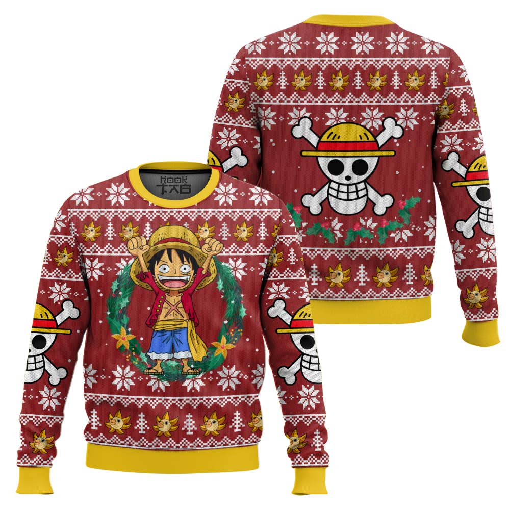 PML0908240317mk1.jpg Monkey D Luffy Christmas OP Pirates Ugly Christmas Sweater