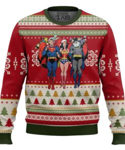 Batman superman Wonder woman Ugly Christmas Sweater
