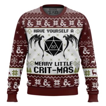 Have Yourself A Merry Little Crit-Mas Dungeons and Dragons Ugly Christmas Sweater
