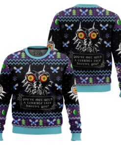 You Met With a Terrible Fate Majora?s Mask Zelda Ugly Christmas Sweater 2 You Met With a Terrible Fate Majora?s Mask Zelda Ugly Christmas Sweater
