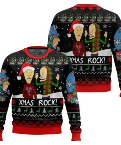 Xmas Rock Beavis and Butthead Ugly Christmas Sweater 2 Xmas Rock Beavis and Butthead Ugly Christmas Sweater