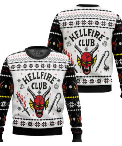 HellFire Club Stranger Things Ugly Christmas Sweater 2 HellFire Club Stranger Things Ugly Christmas Sweater