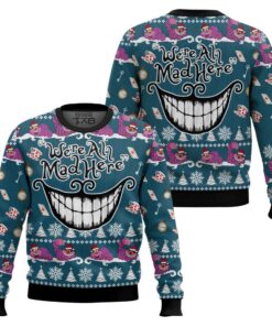 We're All Mad Here Alice in Wonderland Ugly Christmas Sweater 2 We're All Mad Here Alice in Wonderland Ugly Christmas Sweater