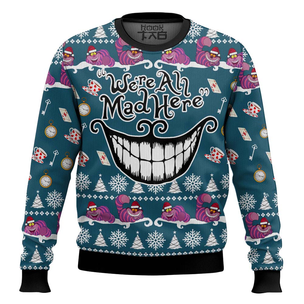 PML0908240755mk2-1-1.jpg We're All Mad Here Alice in Wonderland Ugly Christmas Sweater
