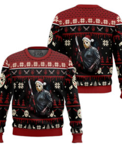 Jason Voorhees Firday the 13th Ugly Christmas Sweater 2 Jason Voorhees Firday the 13th Ugly Christmas Sweater