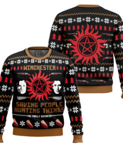 Christmas with the Winchesters Supernatural Ugly Christmas Sweater