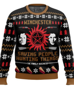 Christmas with the Winchesters Supernatural Ugly Christmas Sweater