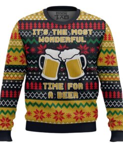 It's The Most Wonderful Time For A Beer Parody Ugly Christmas Sweater