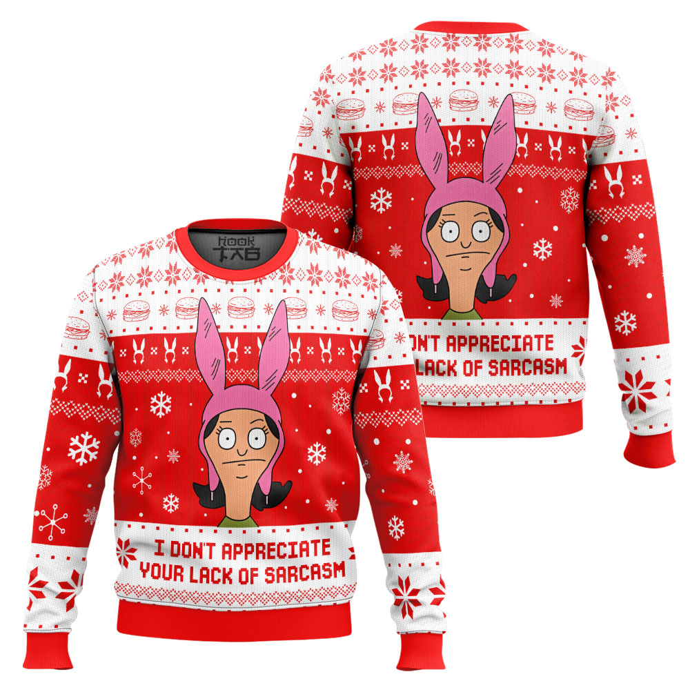 PML0908241196-mk1_x2.jpg I Dont Appreciate Your Lack of Sarcasm Bob's Burgers Ugly Christmas Sweater