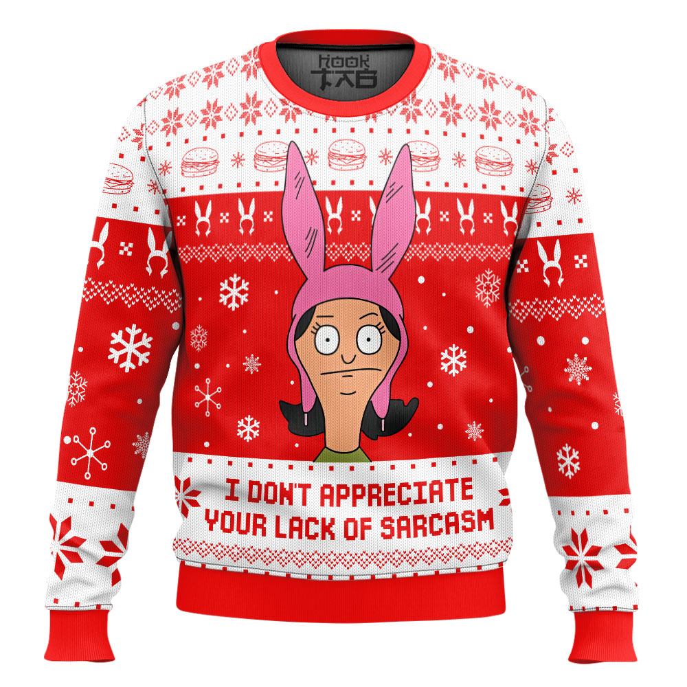 PML0908241196-mk2.jpg I Dont Appreciate Your Lack of Sarcasm Bob's Burgers Ugly Christmas Sweater