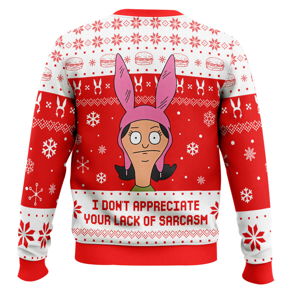 PML0908241196-mk3.jpg I Dont Appreciate Your Lack of Sarcasm Bob's Burgers Ugly Christmas Sweater