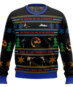 Finish Him! Mortal Kombat Ugly Christmas Sweater