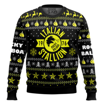 Italian Stallion Balboa Rocky Ugly Christmas Sweater