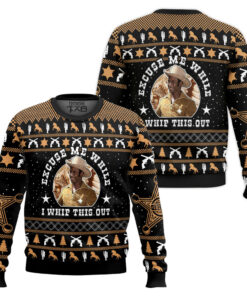 Excuse Me While I Whip This Out Blazing Saddles Ugly Christmas Sweater 2 Excuse Me While I Whip This Out Blazing Saddles Ugly Christmas Sweater